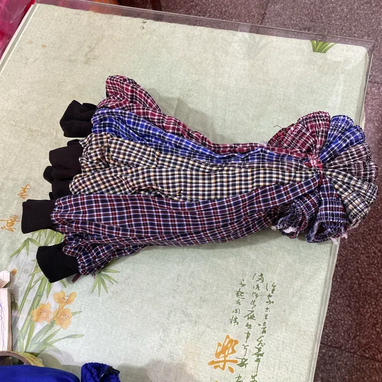 罗口袖套格子袖套